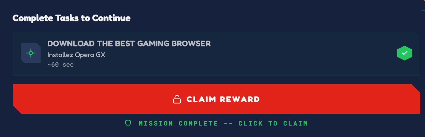 Task complete, the red Claim Reward button unlocked